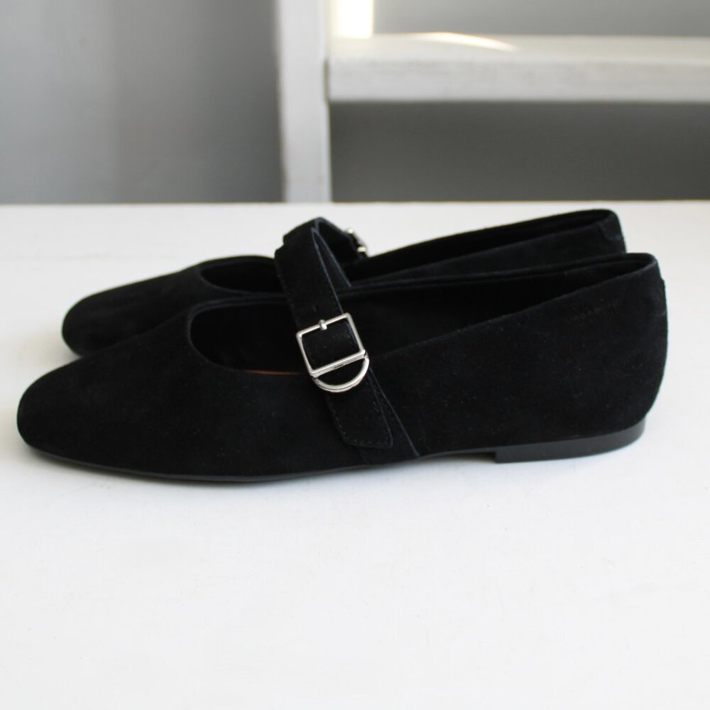 VAGABOND Women's Black Jolin Buckle-Strap Ballet Flats Size 8 - Picture 4 of 8